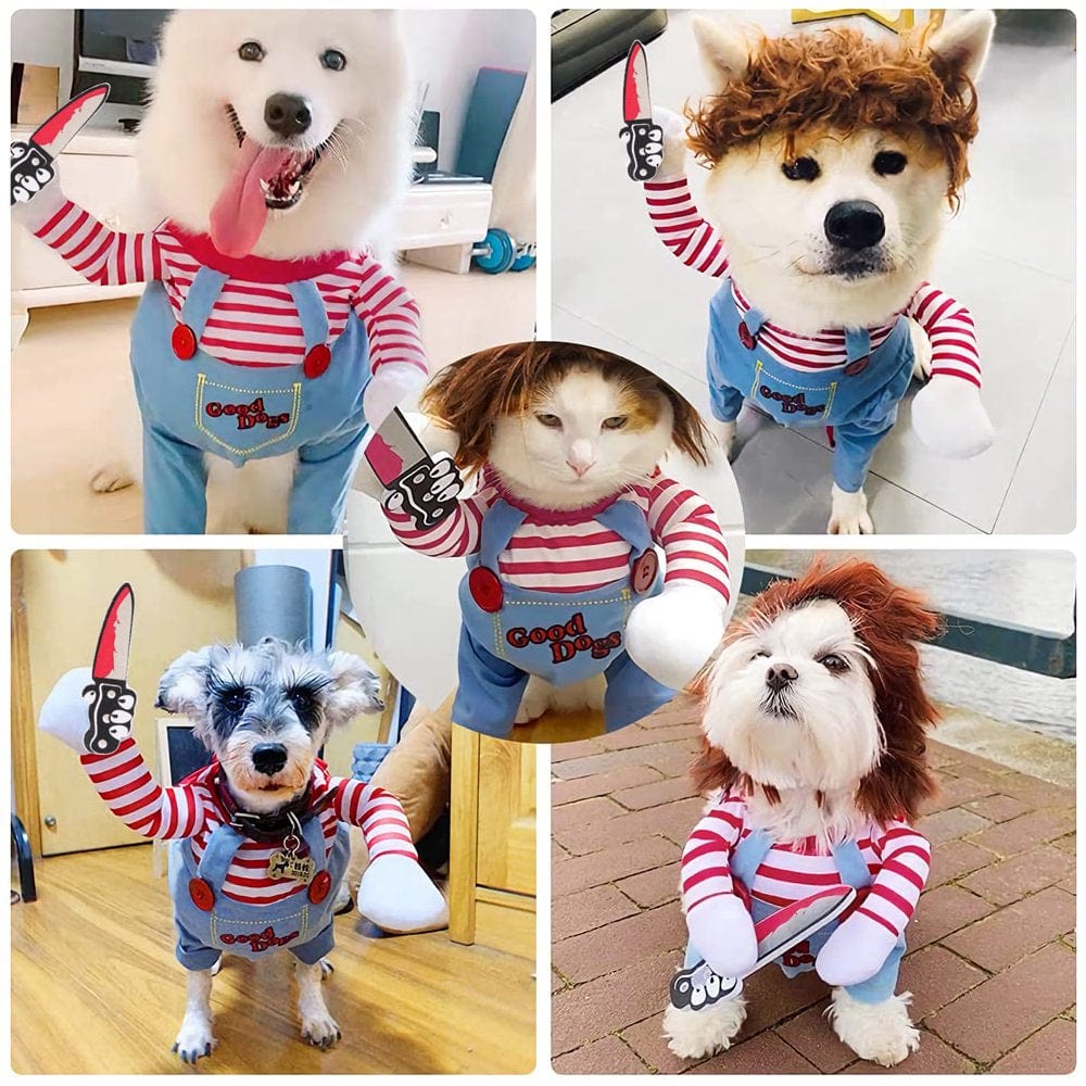 XUYIDAN Halloween Pet Costume, Deadly Doll Dog Costume, Cute Dog Cosplay Halloween Funny Costume Party Special Costume Animals & Pet Supplies > Pet Supplies > Dog Supplies > Dog Apparel Z 00003654   