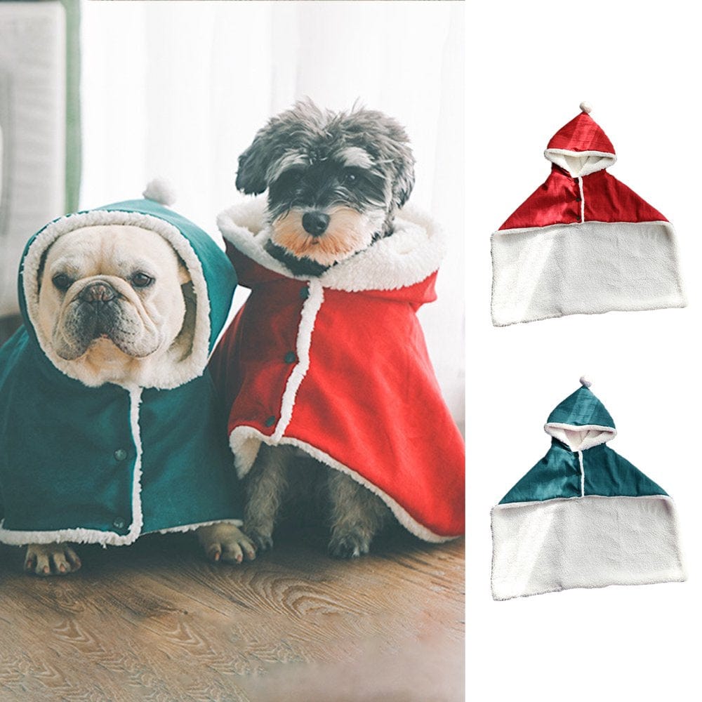 XWQ Pet Cape Soft Winter Keep Warm Dogs Cats Cloak Dress up Pet Apparel Xmas Gift for Christmas Animals & Pet Supplies > Pet Supplies > Cat Supplies > Cat Apparel XWQ   