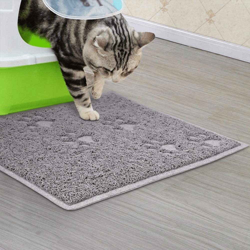 XXDYF Cat Litter Tray Mat, Waterproof Non-Slip PVC Pet Feeding Mat, Mats Soft on Kitty Paws, Easy Clean Mats, 2 Pieces Animals & Pet Supplies > Pet Supplies > Cat Supplies > Cat Litter Box Mats XXDYF   