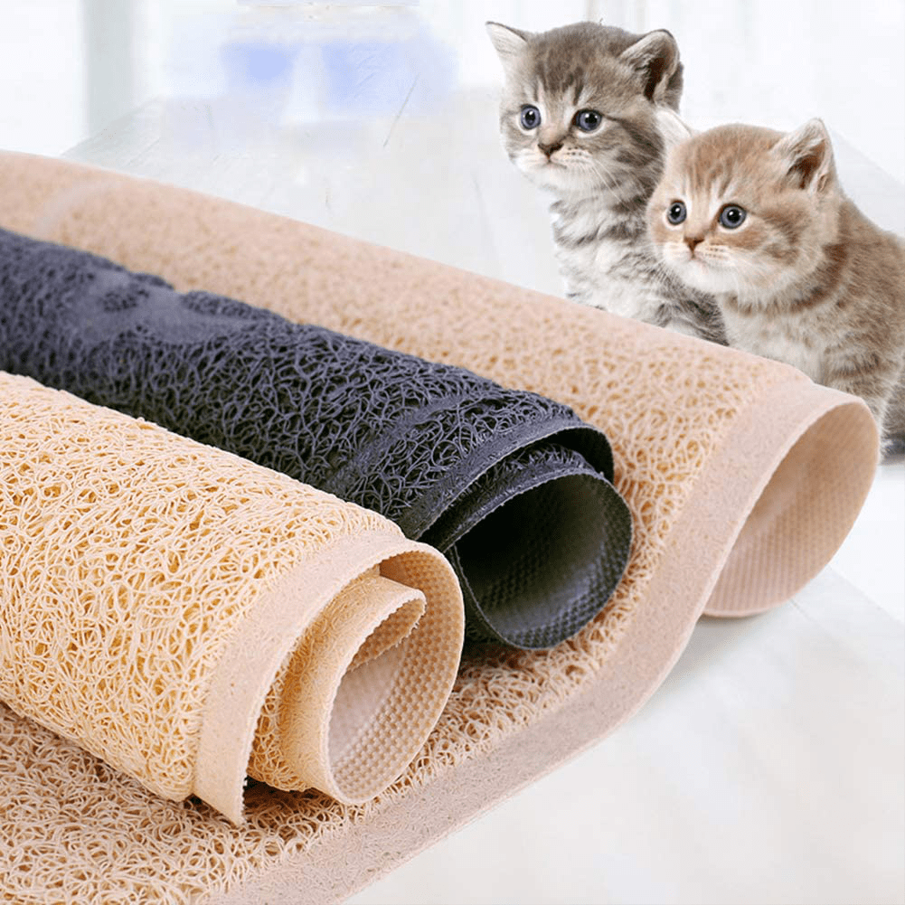 XXDYF Cat Litter Tray Mat, Waterproof Non-Slip PVC Pet Feeding Mat, Mats Soft on Kitty Paws, Easy Clean Mats, 2 Pieces Animals & Pet Supplies > Pet Supplies > Cat Supplies > Cat Litter Box Mats XXDYF   