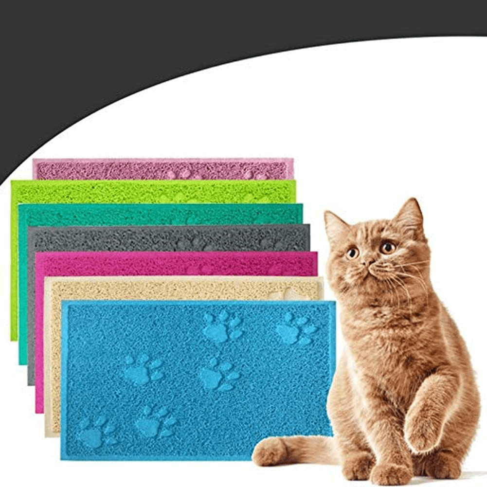 XXDYF Cat Litter Tray Mat, Waterproof Non-Slip PVC Pet Feeding Mat, Mats Soft on Kitty Paws, Easy Clean Mats, 2 Pieces Animals & Pet Supplies > Pet Supplies > Cat Supplies > Cat Litter Box Mats XXDYF   