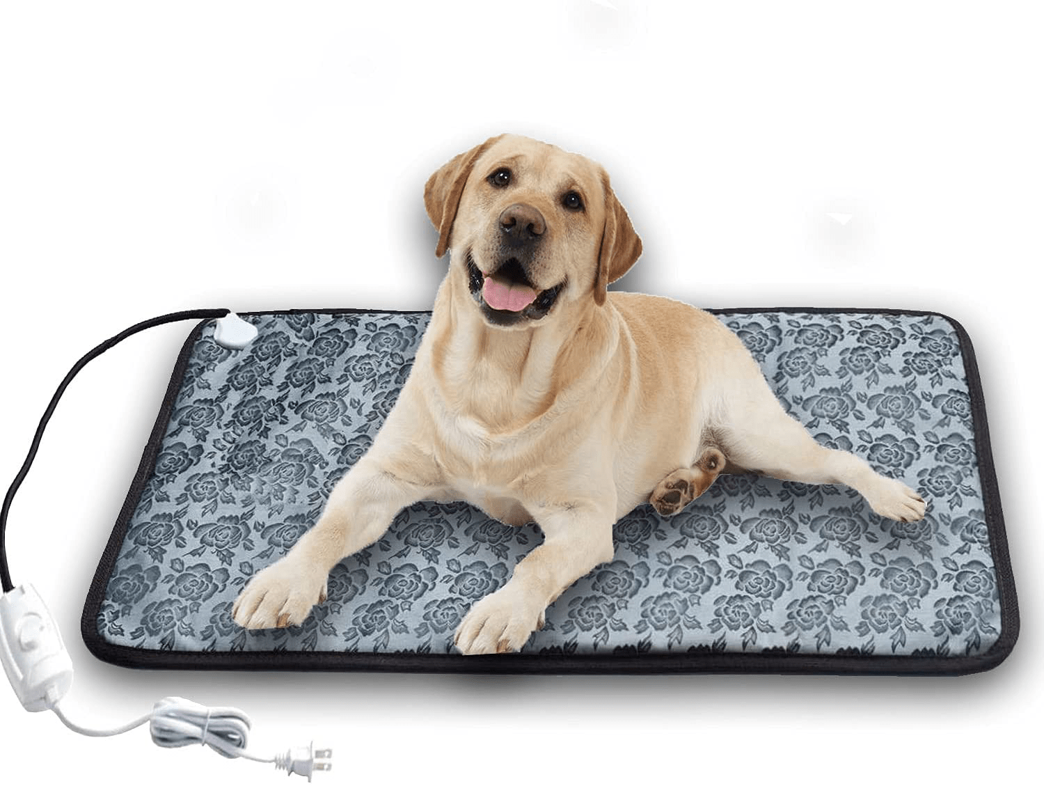 XXL Dog Heating Pad for Large Dog Bed Indoor,Waterproof Heated Dog Bed Mat,Pet Heating Pad,Heated Cat Bed Mat,Heated Mat for Small Medium Pet Cat Puppy Dog Blanket,King Size Animals & Pet Supplies > Pet Supplies > Dog Supplies > Dog Beds EVV Grey rose 