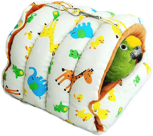 Yagamii Detachable Winter Bird Nest Box Parrot Toys Birdcages Accessories Birdhouses Sleeping Bed for Finch Parakeet Cockatiel Conure Small Animal Houses Habitat Warm Hanging Snuggle Tent Hammock Hut Animals & Pet Supplies > Pet Supplies > Small Animal Supplies > Small Animal Habitat Accessories Yagamii Medium  