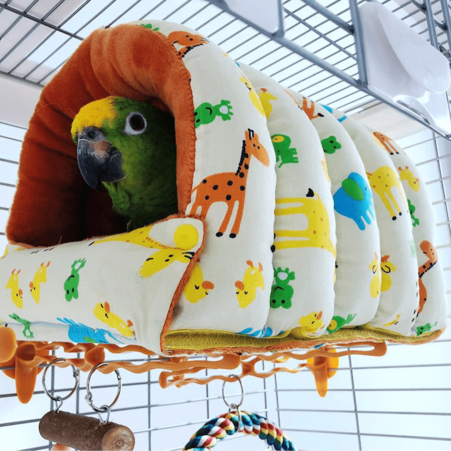 Yagamii Detachable Winter Bird Nest Box Parrot Toys Birdcages Accessories Birdhouses Sleeping Bed for Finch Parakeet Cockatiel Conure Small Animal Houses Habitat Warm Hanging Snuggle Tent Hammock Hut