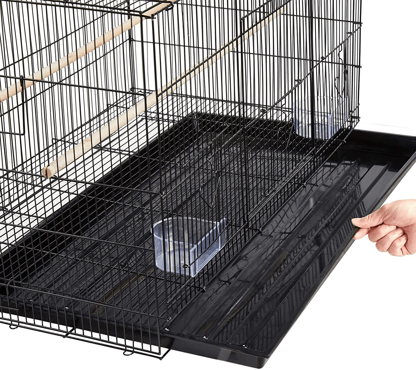Yaheetech 30-Inch Rectangle Stackable Breeding Flight Parakeet Bird Cage for Finches Budgies Cockatiels Conures Lovebirds Canaries Parrots W/Slide-Out Tray, Black