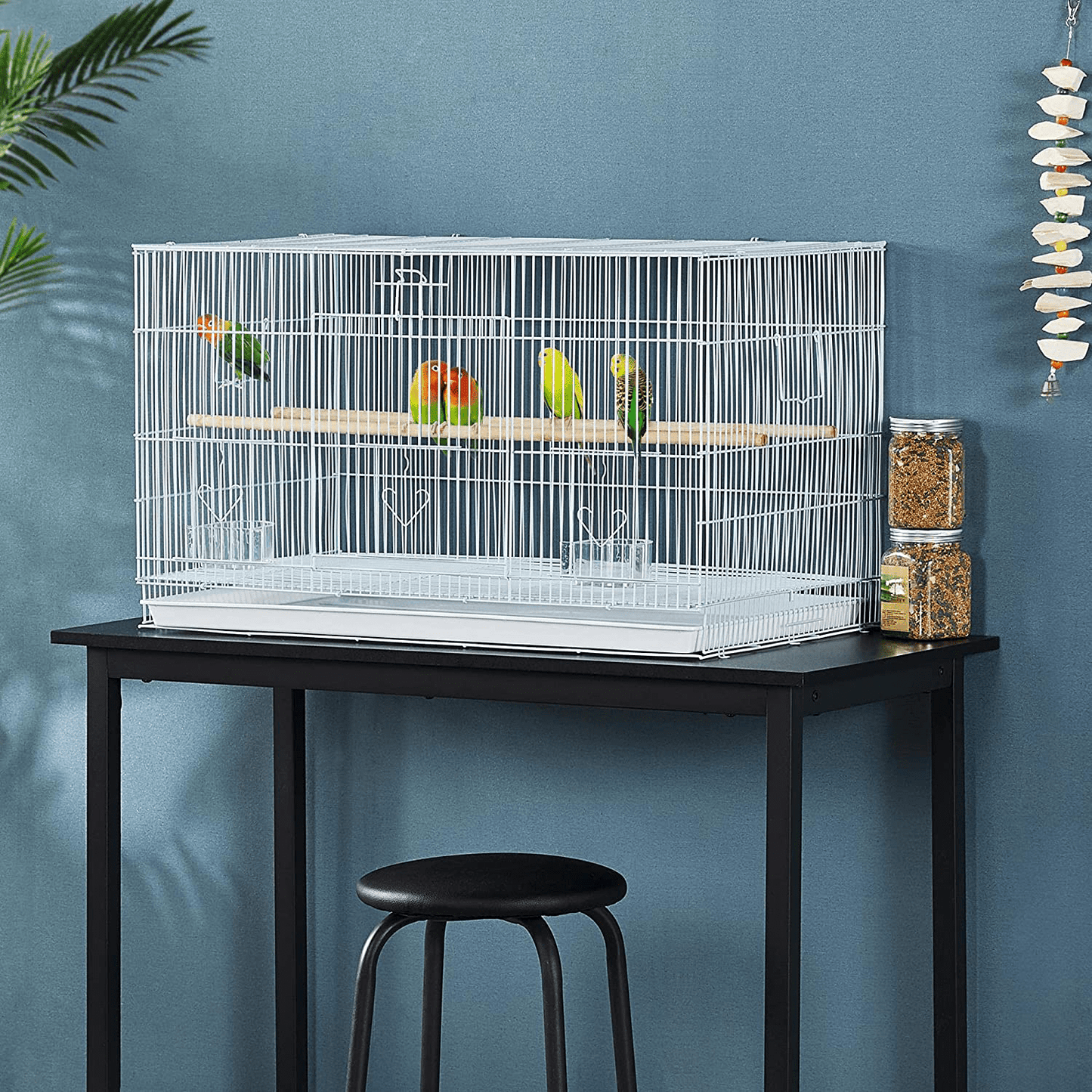 Yaheetech 30'' Length Flight Bird Cage Iron Flight Parrot Cage for Small Parrots Parakeets Cockatiels Budgies Conures Quaker Parrot,Black Animals & Pet Supplies > Pet Supplies > Bird Supplies > Bird Cages & Stands Yaheetech   