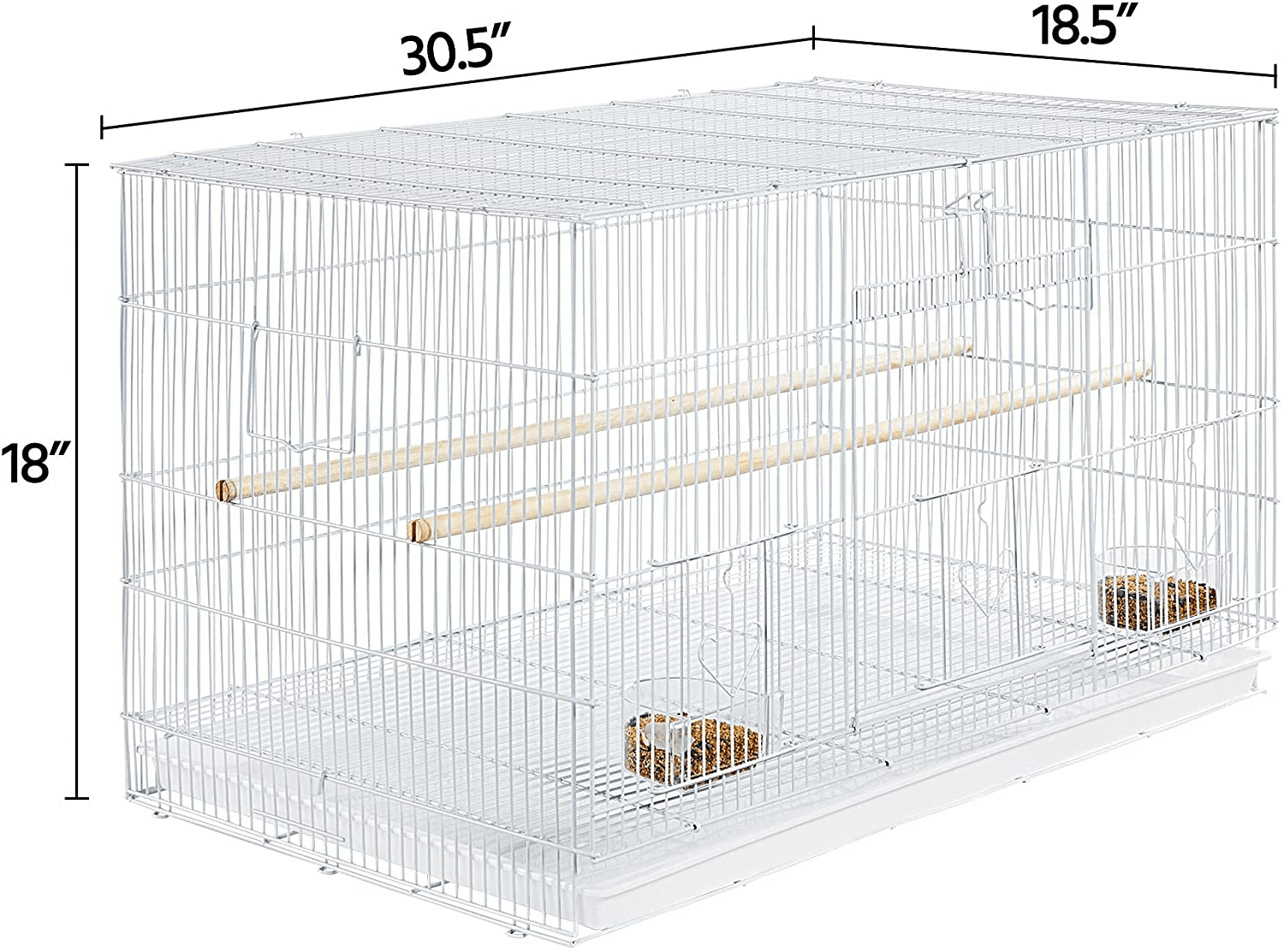 Yaheetech 30'' Length Flight Bird Cage Iron Flight Parrot Cage for Small Parrots Parakeets Cockatiels Budgies Conures Quaker Parrot,Black Animals & Pet Supplies > Pet Supplies > Bird Supplies > Bird Cages & Stands Yaheetech   