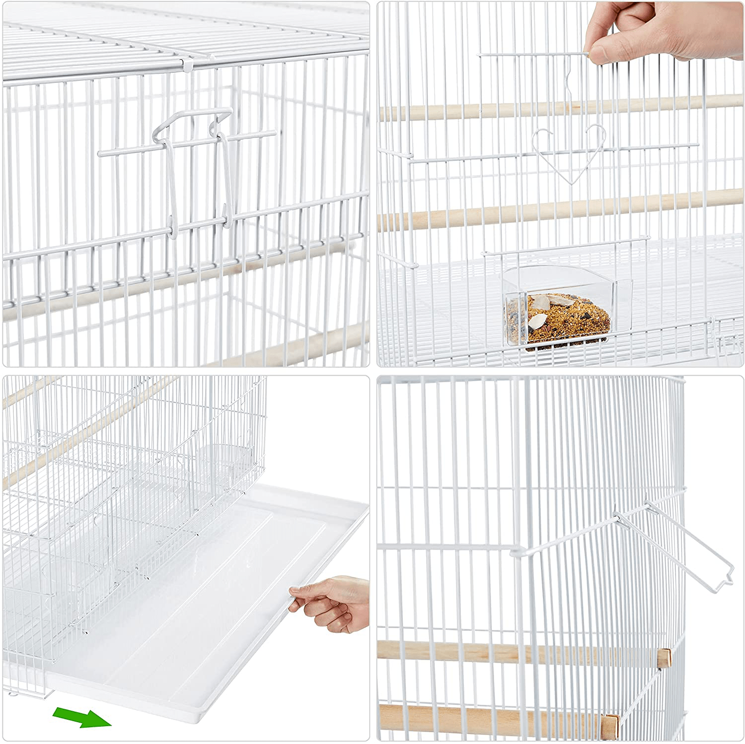 Yaheetech 30'' Length Flight Bird Cage Iron Flight Parrot Cage for Small Parrots Parakeets Cockatiels Budgies Conures Quaker Parrot,Black Animals & Pet Supplies > Pet Supplies > Bird Supplies > Bird Cages & Stands Yaheetech   