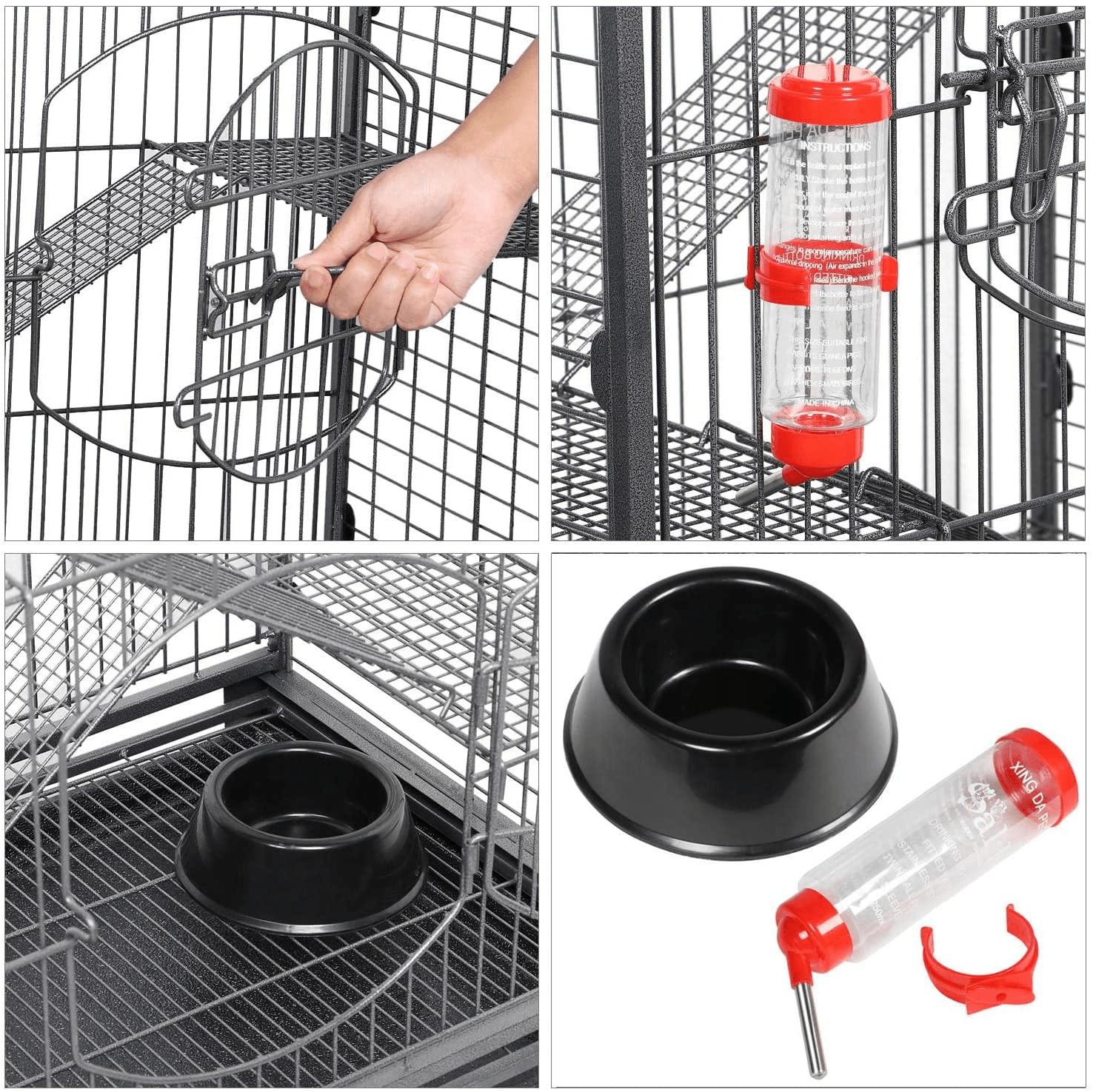 Yaheetech 37-Inch Metal Ferret Chinchilla Rabbit Guinea Pig Cage Small Animals House 4 Levels Indoor Outdoor Black Animals & Pet Supplies > Pet Supplies > Small Animal Supplies > Small Animal Habitats & Cages Yaheetech   