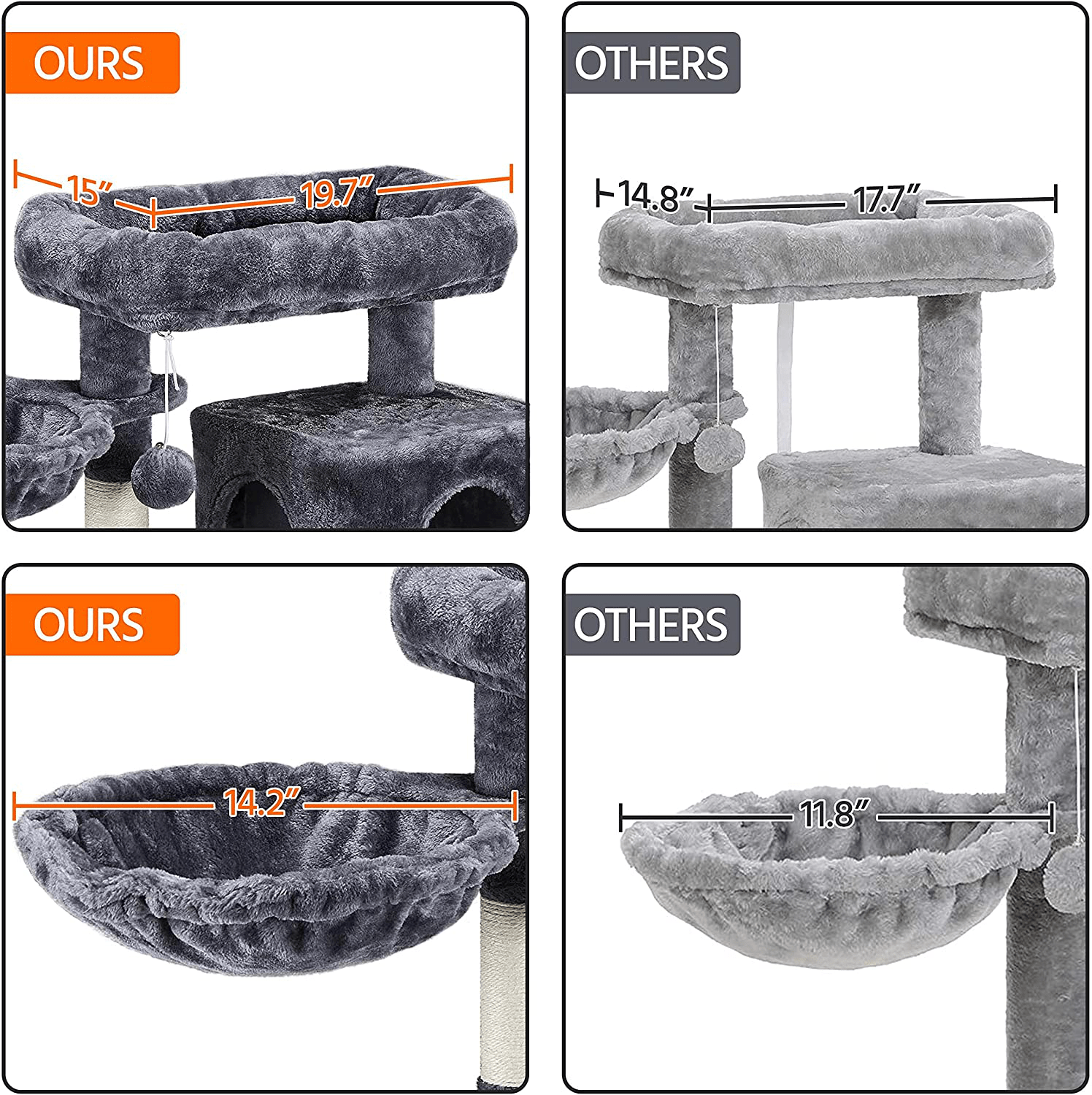 YAHEETECH 38In Cat Tree Tower with Oversized Plush Perch, Sisal-Covered Scratching Posts & Ramp, Basket, Stable Cat Condo Cat Climber Stand for Kittens Cats Pets Animals & Pet Supplies > Pet Supplies > Cat Supplies > Cat Furniture Yaheetech   