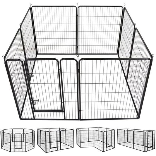 Yaheetech 40"H Heavy Duty Pet Playpen, Black, 8 Panel Animals & Pet Supplies > Pet Supplies > Dog Supplies > Dog Kennels & Runs Yaheetech 40"H  