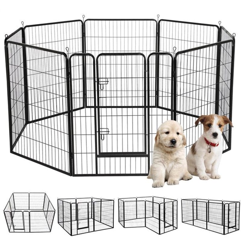 Yaheetech 40"H Heavy Duty Pet Playpen, Black, 8 Panel Animals & Pet Supplies > Pet Supplies > Dog Supplies > Dog Kennels & Runs Yaheetech   