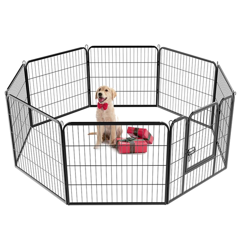 Yaheetech 40"H Heavy Duty Pet Playpen, Black, 8 Panel Animals & Pet Supplies > Pet Supplies > Dog Supplies > Dog Kennels & Runs Yaheetech 32"H  