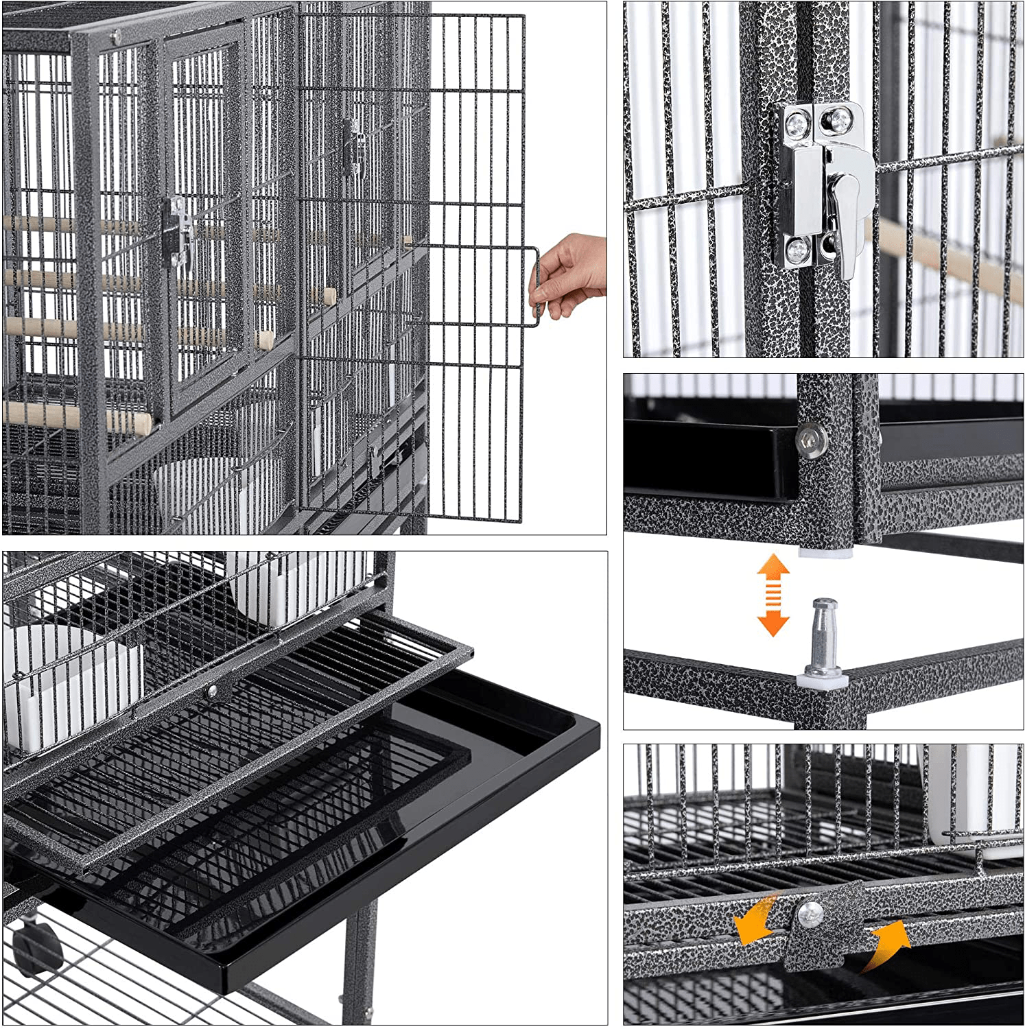 Yaheetech 41.5" Stackable Divided Breeder Breeding Parakeet Bird Cage for Canaries Cockatiels Lovebirds Finches Budgies Small Parrots with Rolling Stand Animals & Pet Supplies > Pet Supplies > Bird Supplies > Bird Cage Accessories Yaheetech   