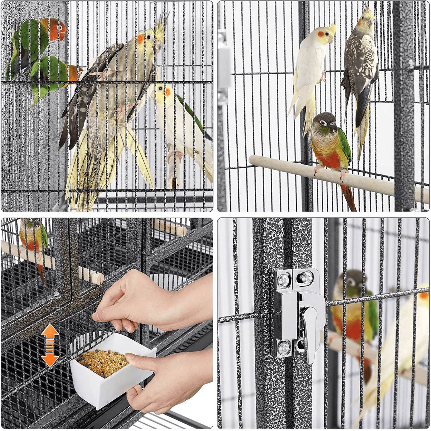 Yaheetech 41.5" Stackable Divided Breeder Breeding Parakeet Bird Cage for Canaries Cockatiels Lovebirds Finches Budgies Small Parrots with Rolling Stand Animals & Pet Supplies > Pet Supplies > Bird Supplies > Bird Cage Accessories Yaheetech   