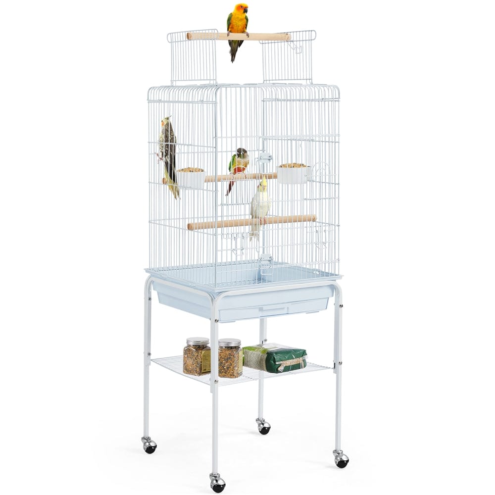 Yaheetech 47-Inch Play Top Bird Cage W/ Detachable Rolling Stand, White Animals & Pet Supplies > Pet Supplies > Bird Supplies > Bird Cages & Stands Yaheetech   