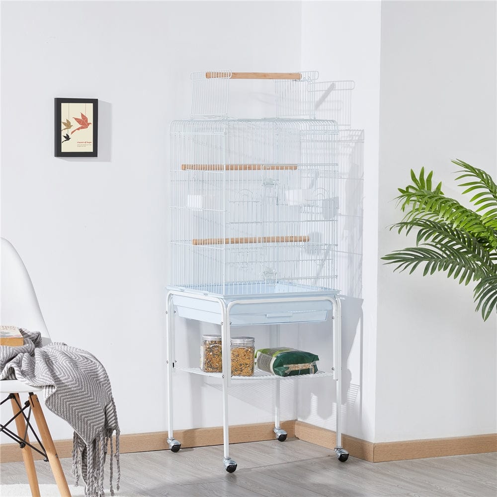 Yaheetech 47-Inch Play Top Bird Cage W/ Detachable Rolling Stand, White Animals & Pet Supplies > Pet Supplies > Bird Supplies > Bird Cages & Stands Yaheetech   