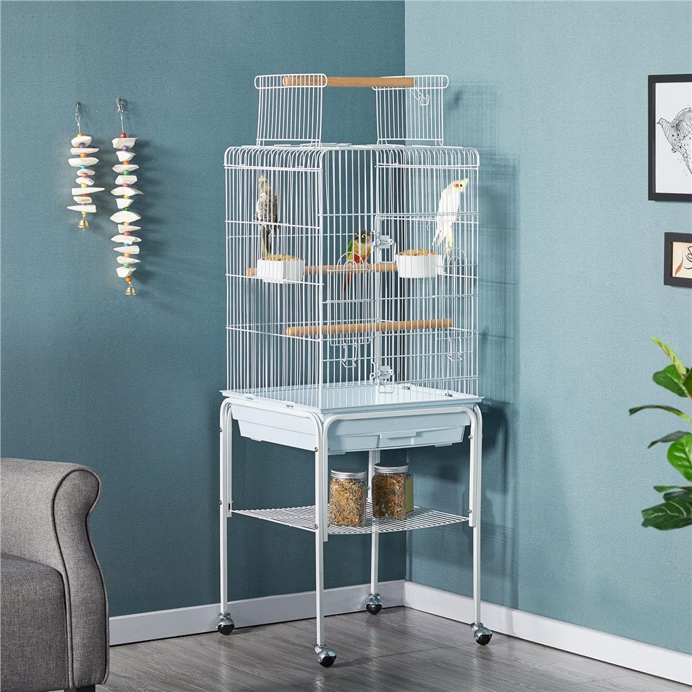 Yaheetech 47-Inch Play Top Bird Cage W/ Detachable Rolling Stand, White Animals & Pet Supplies > Pet Supplies > Bird Supplies > Bird Cages & Stands Yaheetech   