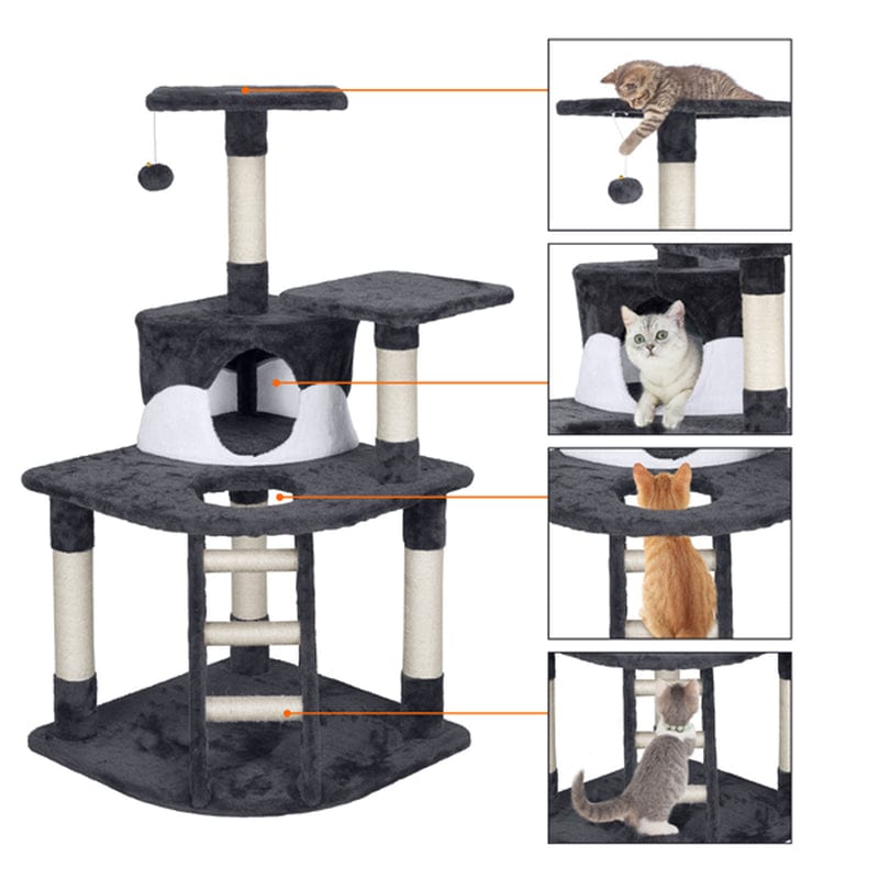 Yaheetech 48'' Cat Tree Scratcher Play House Condo Furniture Bed Post Kitten Pet Play House Animals & Pet Supplies > Pet Supplies > Cat Supplies > Cat Furniture Yaheetech   