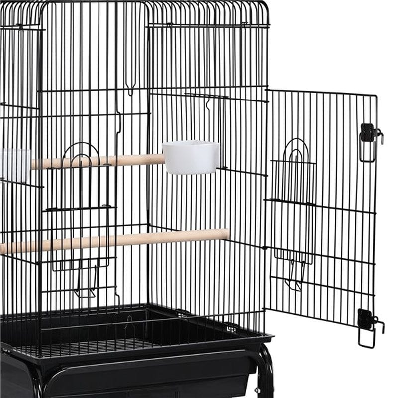 Yaheetech 53.5'' Open Top Standing Bird Cage with Removable Stand Wheels Black Animals & Pet Supplies > Pet Supplies > Bird Supplies > Bird Cages & Stands Yaheetech   