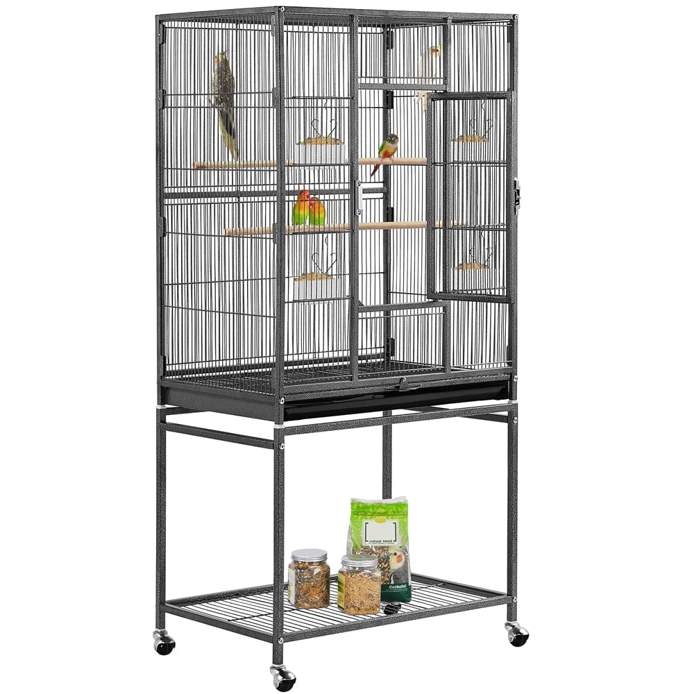 Yaheetech 53.7'' H Rolling Bird Cage W/ Stand for Conures Parakeets Cockatiels,Black Animals & Pet Supplies > Pet Supplies > Bird Supplies > Bird Cages & Stands Yaheetech   