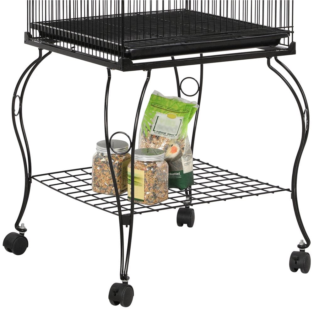 Yaheetech 55'' Rolling Standing Triple Roof Top Medium Parrot Cage for Mid-Sized Parrots Cockatiels Sun Parakeets Green Cheek Conures Caique Pet Bird Cage with Detachable Stand Animals & Pet Supplies > Pet Supplies > Bird Supplies > Bird Cages & Stands Yaheetech   
