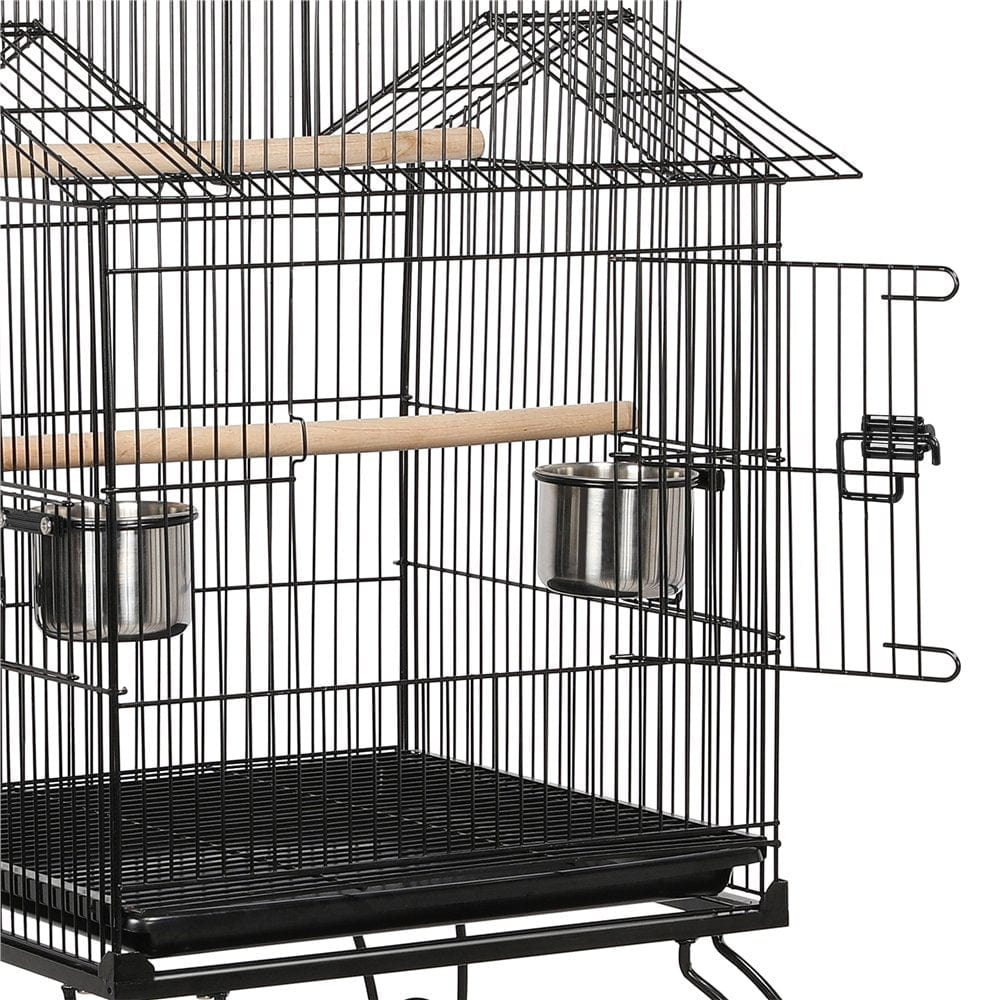 Yaheetech 55'' Rolling Standing Triple Roof Top Medium Parrot Cage for Mid-Sized Parrots Cockatiels Sun Parakeets Green Cheek Conures Caique Pet Bird Cage with Detachable Stand Animals & Pet Supplies > Pet Supplies > Bird Supplies > Bird Cages & Stands Yaheetech   