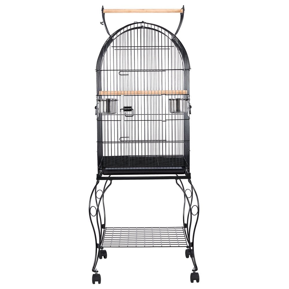 Yaheetech 59'' H Open Top Metal Bird Cage Rolling Parrot Cage with Stand for Small Birds Parakeet Lovebirds Cockatiel Canary, Black Animals & Pet Supplies > Pet Supplies > Bird Supplies > Bird Cages & Stands Yaheetech   