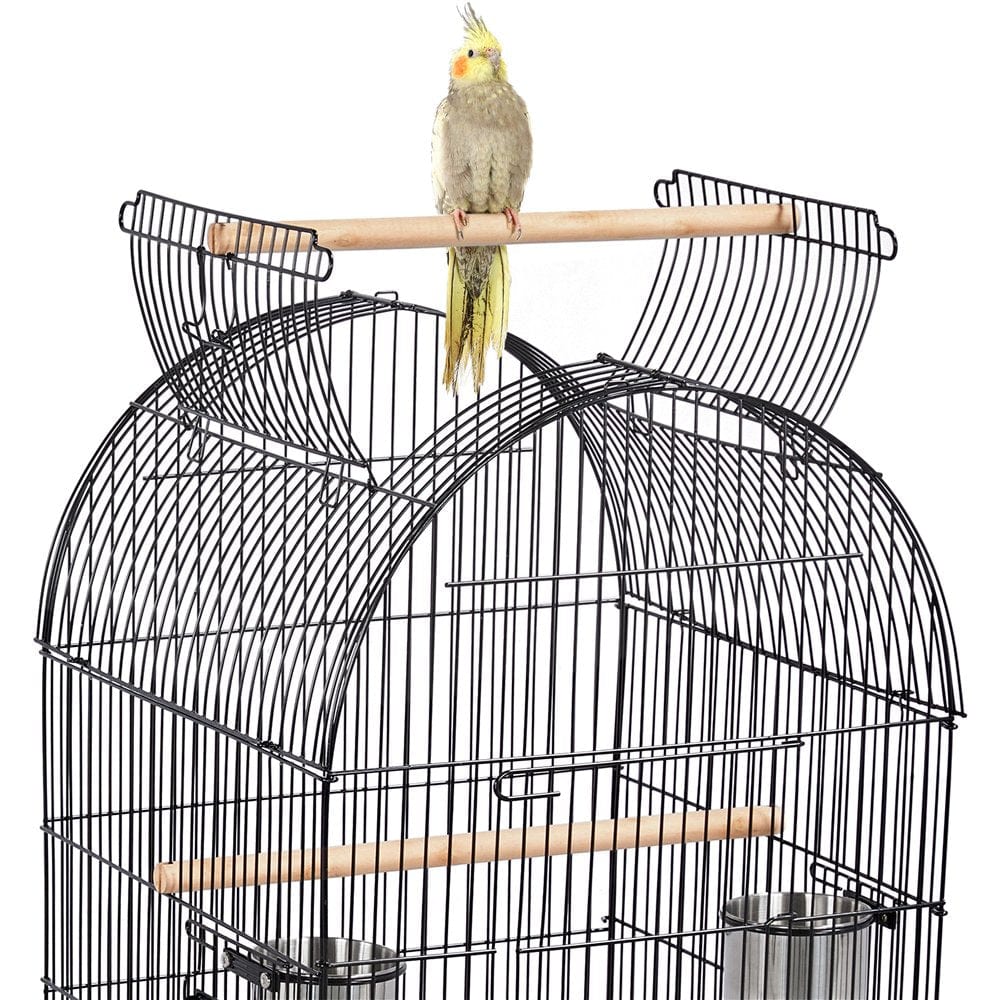 Yaheetech 59'' H Open Top Metal Bird Cage Rolling Parrot Cage with Stand for Small Birds Parakeet Lovebirds Cockatiel Canary, Black Animals & Pet Supplies > Pet Supplies > Bird Supplies > Bird Cages & Stands Yaheetech   