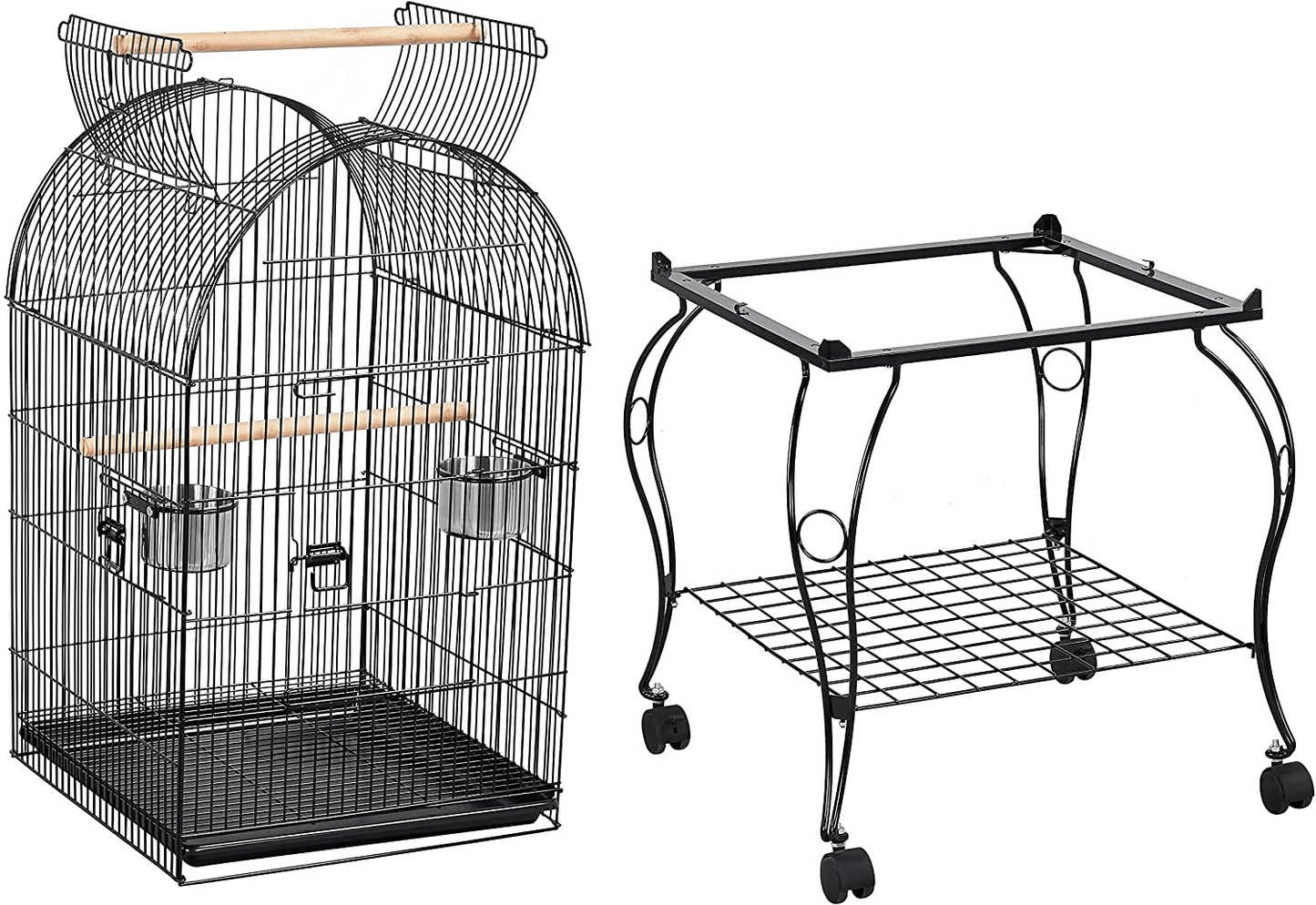 Yaheetech 59-Inch Dome Open Top Large Medium Parrot Bird Cage on Stand for Sun Parakeets Conures Quaker Parrot Rolling Cockatiel Bird Cage Animals & Pet Supplies > Pet Supplies > Bird Supplies > Bird Cages & Stands Yaheetech   