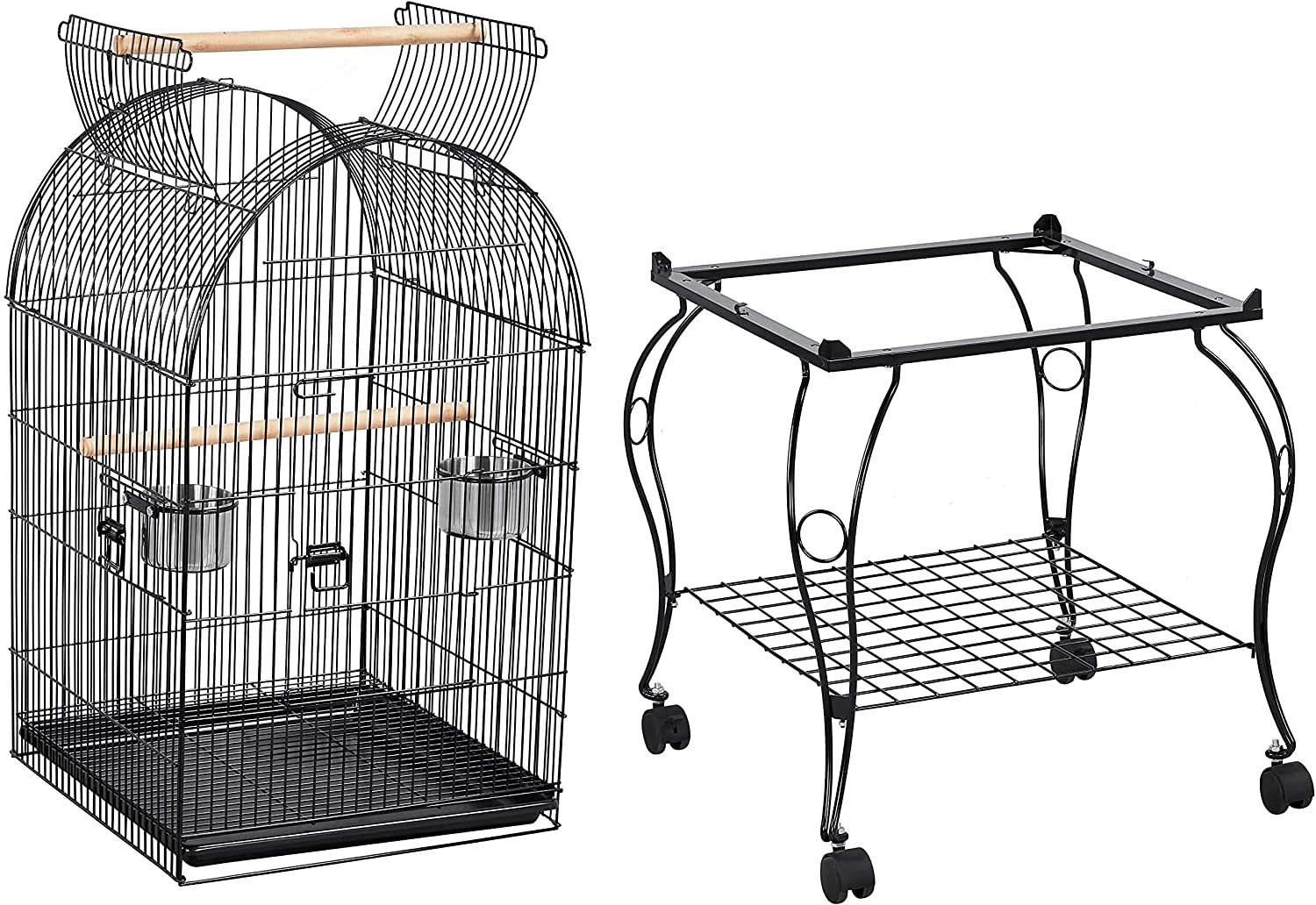 Yaheetech 59-Inch Dome Open Top Large Medium Parrot Bird Cage on Stand for Sun Parakeets Conures Quaker Parrot Rolling Cockatiel Bird Cage Animals & Pet Supplies > Pet Supplies > Bird Supplies > Bird Cages & Stands Yaheetech   