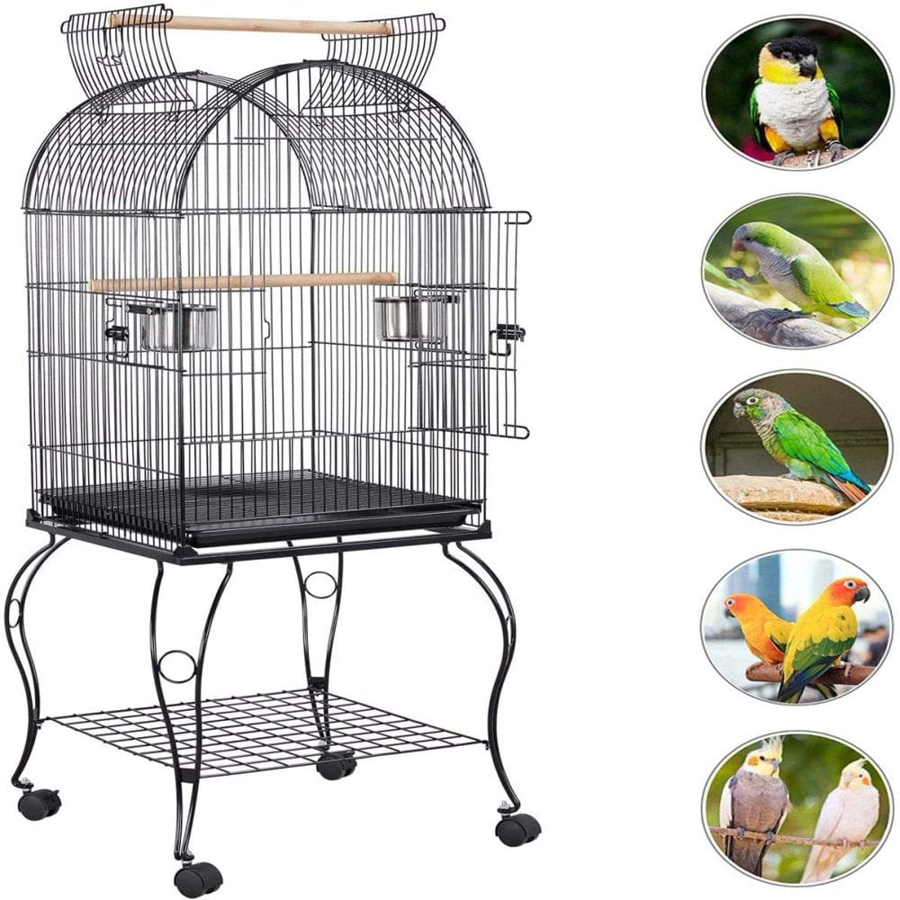 Yaheetech 59-Inch Dome Open Top Large Medium Parrot Bird Cage on Stand for Sun Parakeets Conures Quaker Parrot Rolling Cockatiel Bird Cage Animals & Pet Supplies > Pet Supplies > Bird Supplies > Bird Cages & Stands Yaheetech   