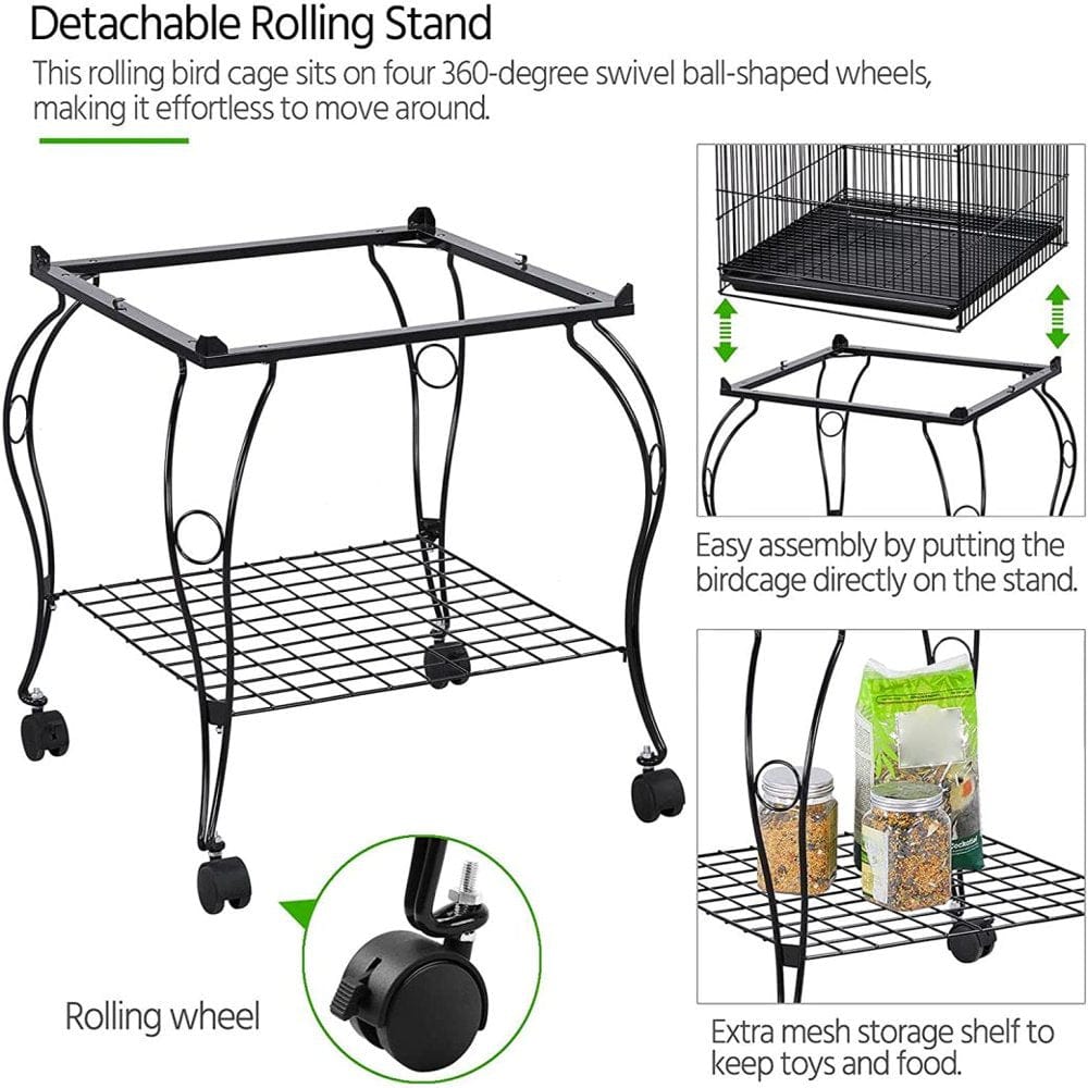 Yaheetech 59-Inch Dome Open Top Large Medium Parrot Bird Cage on Stand for Sun Parakeets Conures Quaker Parrot Rolling Cockatiel Bird Cage Animals & Pet Supplies > Pet Supplies > Bird Supplies > Bird Cages & Stands Yaheetech   