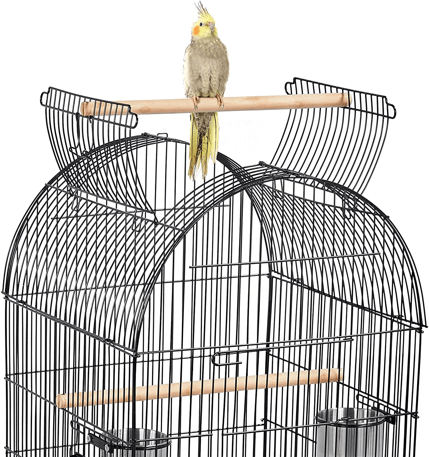 Yaheetech 59-Inch Rolling Standing Medium Dome Open Top Bird Cage for Parrots Cockatiels Sun Conures Parakeets Lovebirds Budgies Finches Canary Pet Bird Cage with Removable Stand Animals & Pet Supplies > Pet Supplies > Bird Supplies > Bird Cages & Stands Yaheetech   