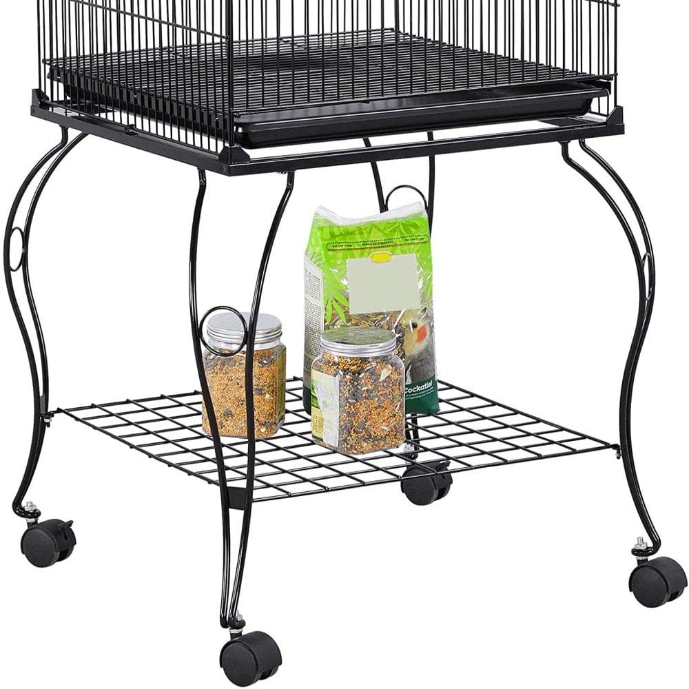 Yaheetech 59-Inch Rolling Standing Medium Dome Open Top Bird Cage for Parrots Cockatiels Sun Conures Parakeets Lovebirds Budgies Finches Canary Pet Bird Cage with Removable Stand Animals & Pet Supplies > Pet Supplies > Bird Supplies > Bird Cages & Stands Yaheetech   