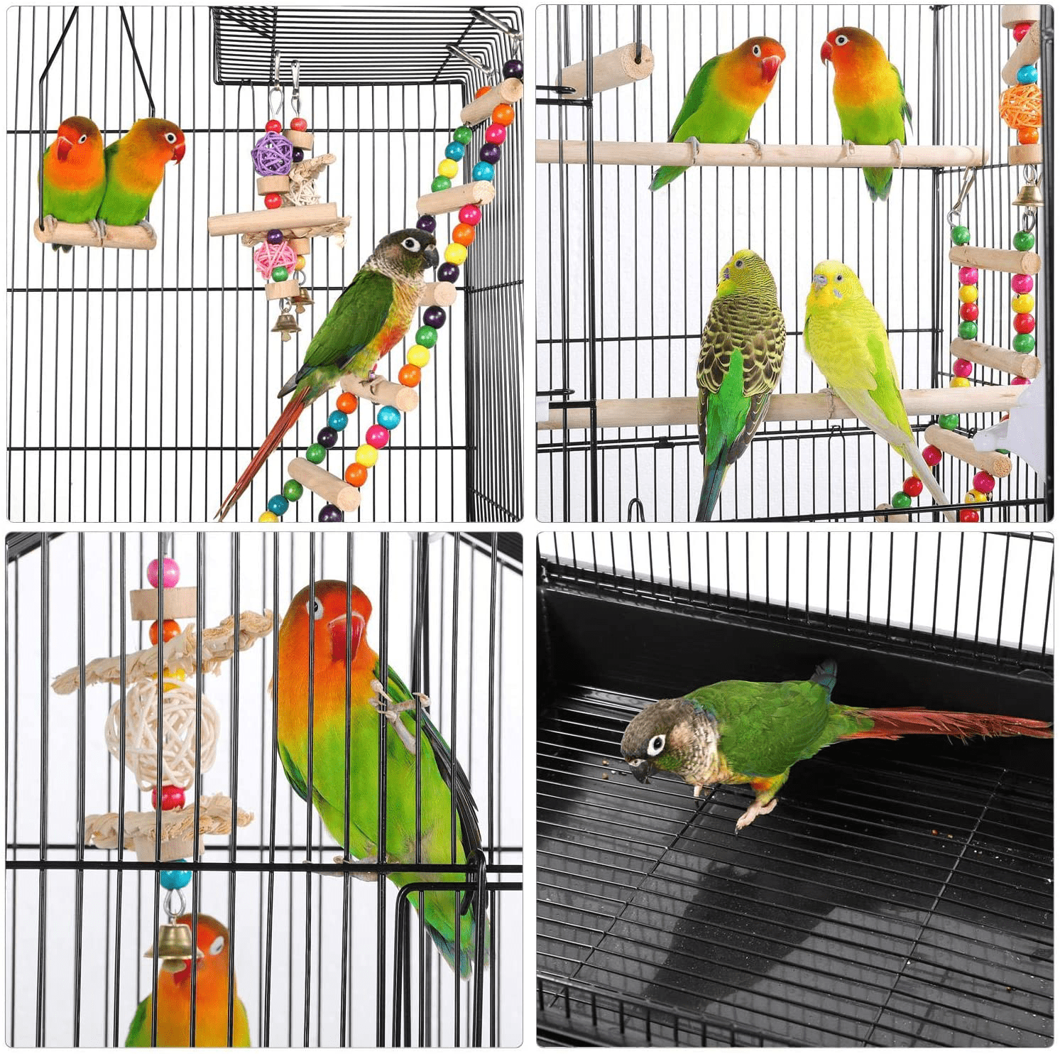 Yaheetech 62.4'' Roof Top Bird Cage Wrought Iron Rolling Parrot Cage for Medium Small Birds Budgies Cockatiels Parakeets Animals & Pet Supplies > Pet Supplies > Bird Supplies > Bird Cage Accessories Yaheetech   