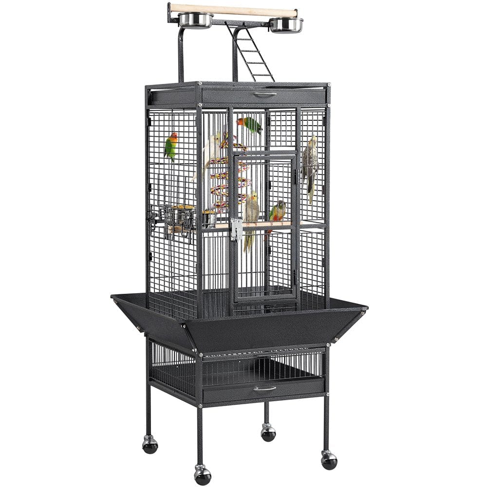 Yaheetech 62" Wrought Iron Bird Cage W/ Stand for Parrot, Macaw & Cockatoo Animals & Pet Supplies > Pet Supplies > Bird Supplies > Bird Cages & Stands Yaheetech Other  