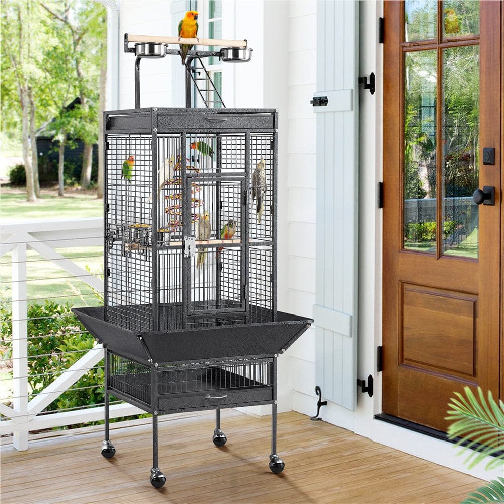 Yaheetech 62" Wrought Iron Bird Cage W/ Stand for Parrot, Macaw & Cockatoo Animals & Pet Supplies > Pet Supplies > Bird Supplies > Bird Cages & Stands Yaheetech   