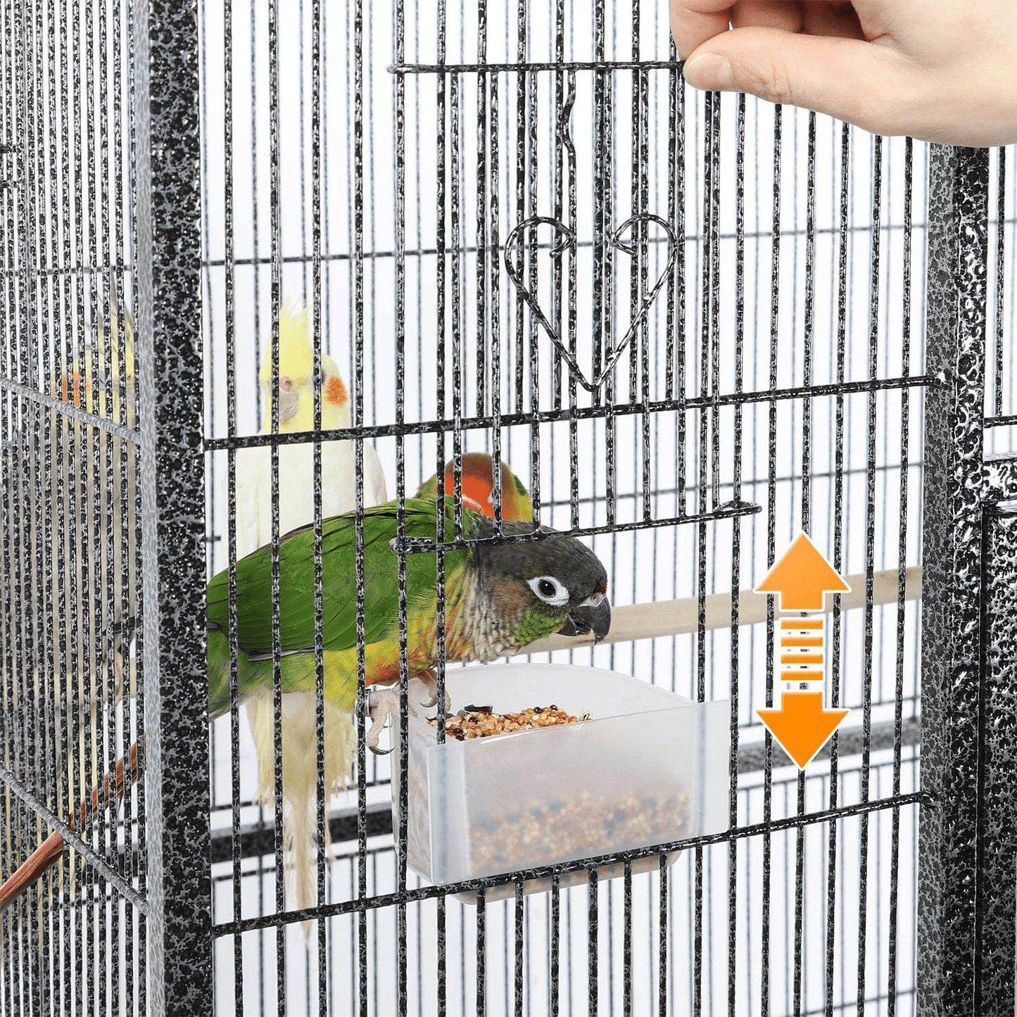 Yaheetech 63-Inch Wrought Iron Rolling Large Parrot Bird Cage for African Grey Amazon Quaker Parrot Cockatiel Sun Parakeet Green Cheek Conure Lovebird Budgie Finch Canary Bird Cage with Stand Animals & Pet Supplies > Pet Supplies > Bird Supplies > Bird Cages & Stands Yaheetech   