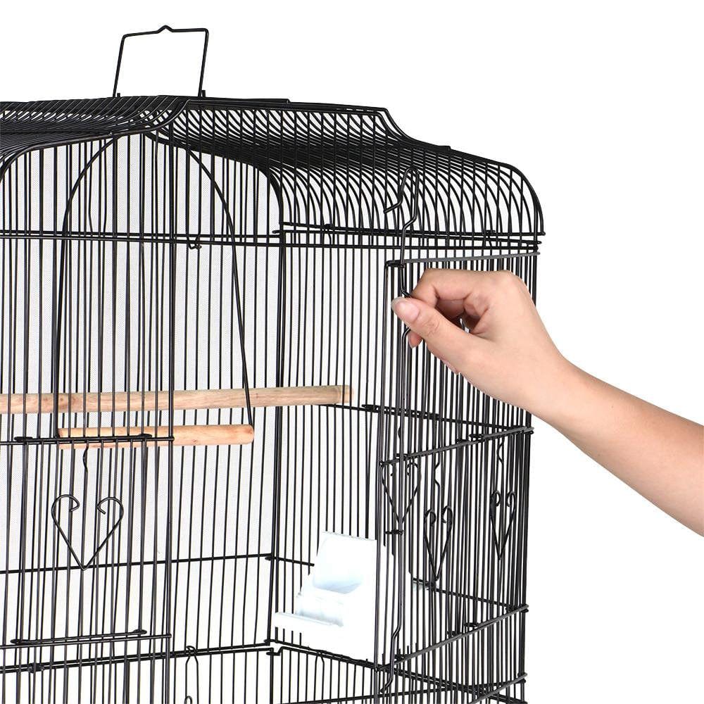 Yaheetech 63" Rolling Bird Cage Parrot Finch Aviary Pet Perch W/Stand Black