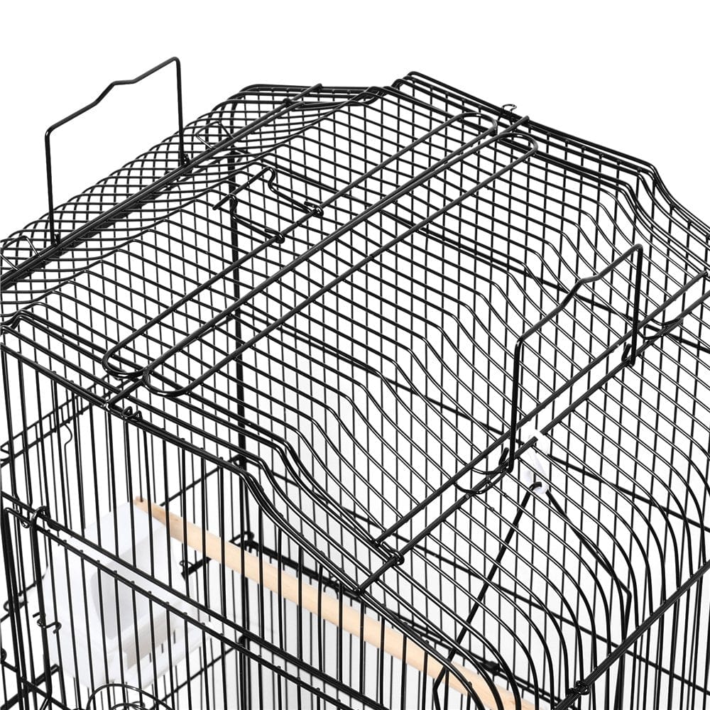 Yaheetech 64''H Open Top Metal Bird Cage Large Parrot Cage W/ Double Doors & Rolling Stand for Budgie Parrot Canary Cockatiel, Black Animals & Pet Supplies > Pet Supplies > Bird Supplies > Bird Cages & Stands Yaheetech   