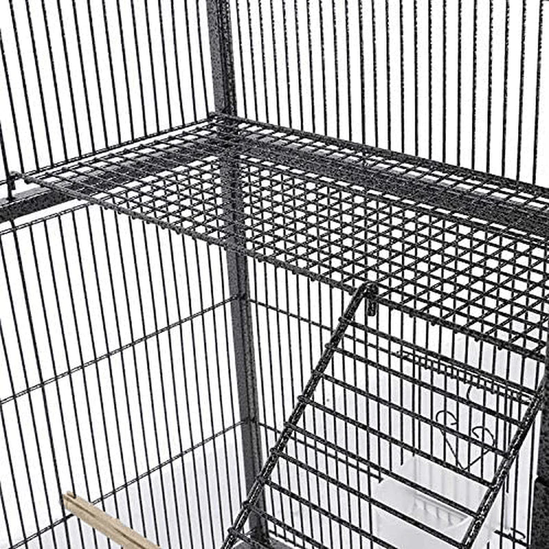Yaheetech 69 Inch Extra Large Wrought Iron 3 Levels Ferret Chinchilla Sugar Glider Squirrel Small Animals Cages with Cross Shelves and Ladders