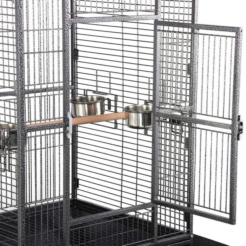 Yaheetech 69-Inch Wrought Iron Rolling Large Parrot Bird Cage for African Grey Small Quaker Parrot Cockatiel Sun Parakeet Green Cheek Conure Dove Lovebird Budgie Play Top Bird Cage with Stand Animals & Pet Supplies > Pet Supplies > Bird Supplies > Bird Cages & Stands Yaheetech   