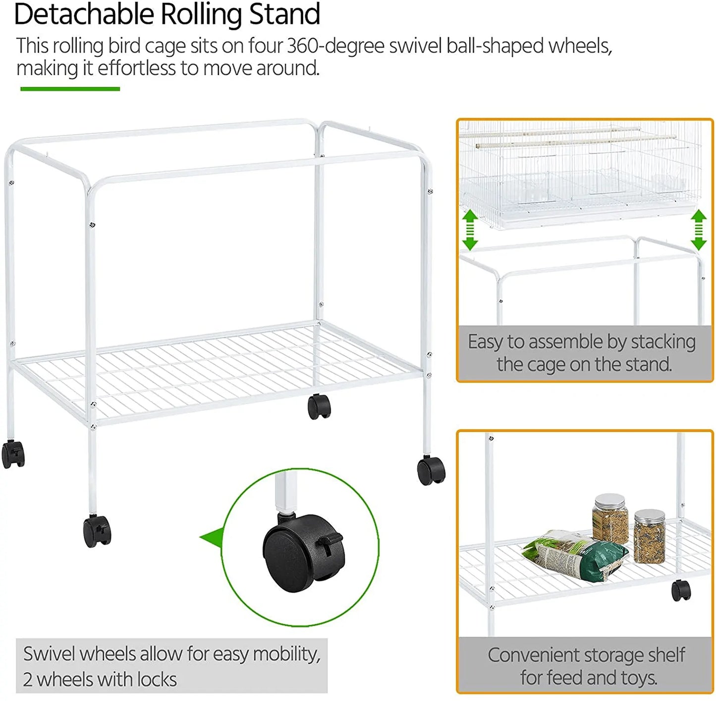 Yaheetech Flight Bird Cages for Parrots Budgies Parakeets Cockatiels Conures Budgies Finches Lovebirds Canaries Breeding Birdcage with Detachable Rolling Stand Animals & Pet Supplies > Pet Supplies > Bird Supplies > Bird Cages & Stands Yaheetech   