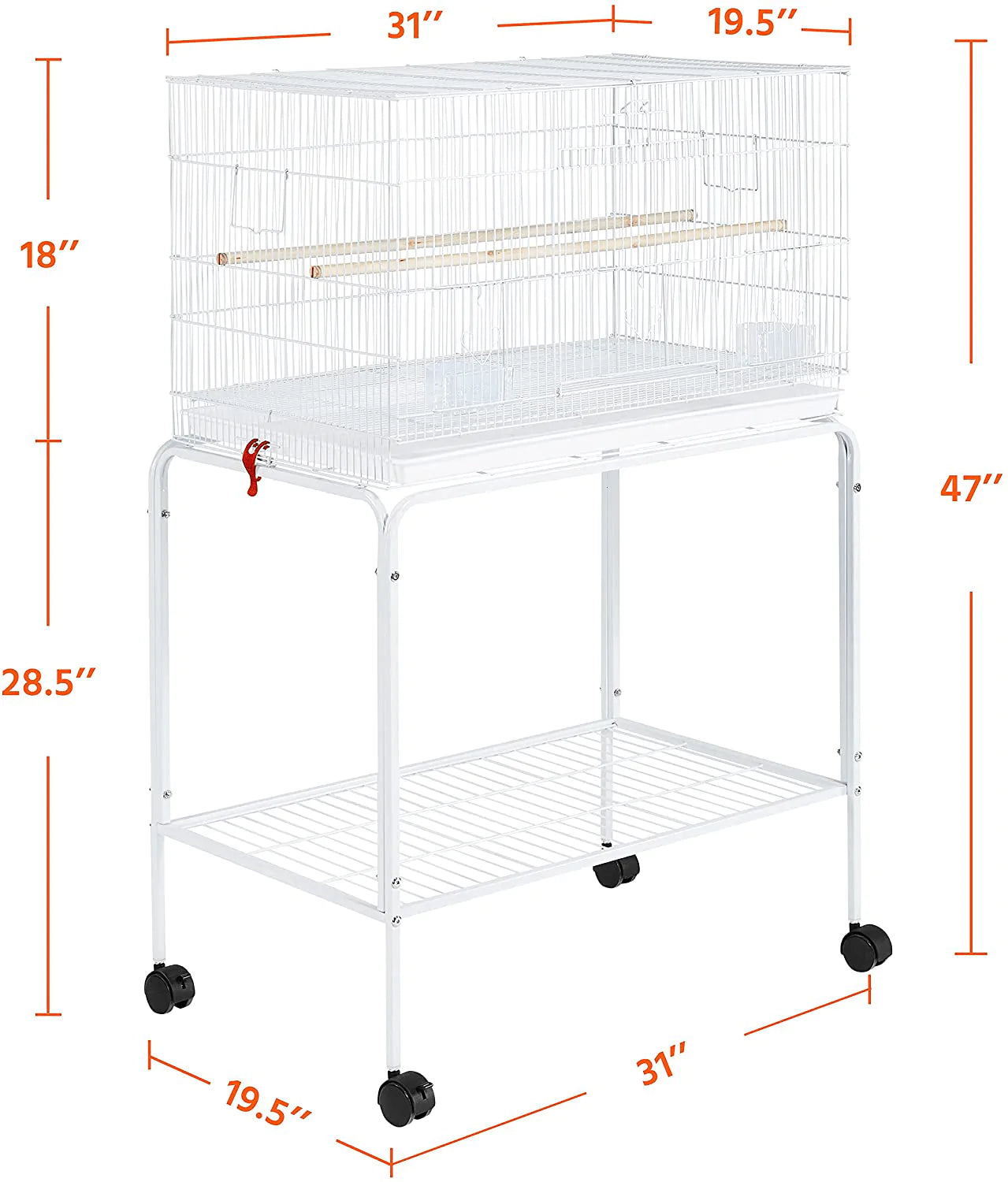 Yaheetech Flight Bird Cages for Parrots Budgies Parakeets Cockatiels Conures Budgies Finches Lovebirds Canaries Breeding Birdcage with Detachable Rolling Stand Animals & Pet Supplies > Pet Supplies > Bird Supplies > Bird Cages & Stands Yaheetech   