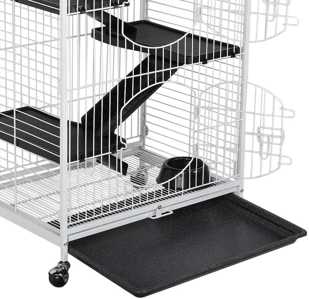 Yaheetech Multi Levels Rolling Bunny Cage - 52-Inch Large Pet Ferret Chinchilla Squirrels Ribbit Cage W/ 3 Front Doors/Bowl/Water Animals & Pet Supplies > Pet Supplies > Small Animal Supplies > Small Animal Habitat Accessories Yaheetech   