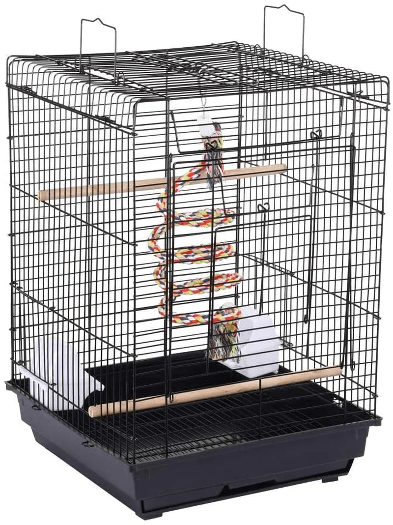 Yaheetech Open Play Top Travel Bird Cage for Conure Sun Parakeet Green Cheek Conure Lovebird Budgie Finch Canary, Small-Size Travel Bird Cage Portable Animals & Pet Supplies > Pet Supplies > Bird Supplies > Bird Cages & Stands Yaheetech   