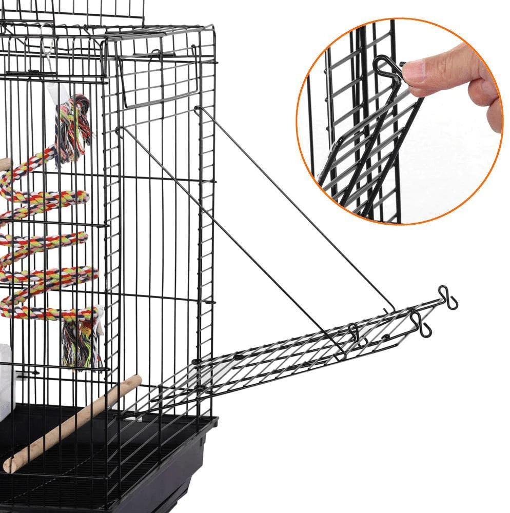 Yaheetech Open Play Top Travel Bird Cage for Conure Sun Parakeet Green Cheek Conure Lovebird Budgie Finch Canary, Small-Size Travel Bird Cage Portable Animals & Pet Supplies > Pet Supplies > Bird Supplies > Bird Cages & Stands Yaheetech   