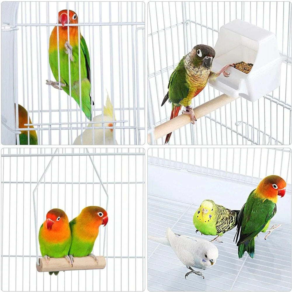 Yaheetech Open Top Parakeet Bird Cage for Parrots Cockatiels Conures Lovebirds Canaries Finches, Rolling Standing Bird Cage with Detachable Stand, White Animals & Pet Supplies > Pet Supplies > Bird Supplies > Bird Cages & Stands Yaheetech   