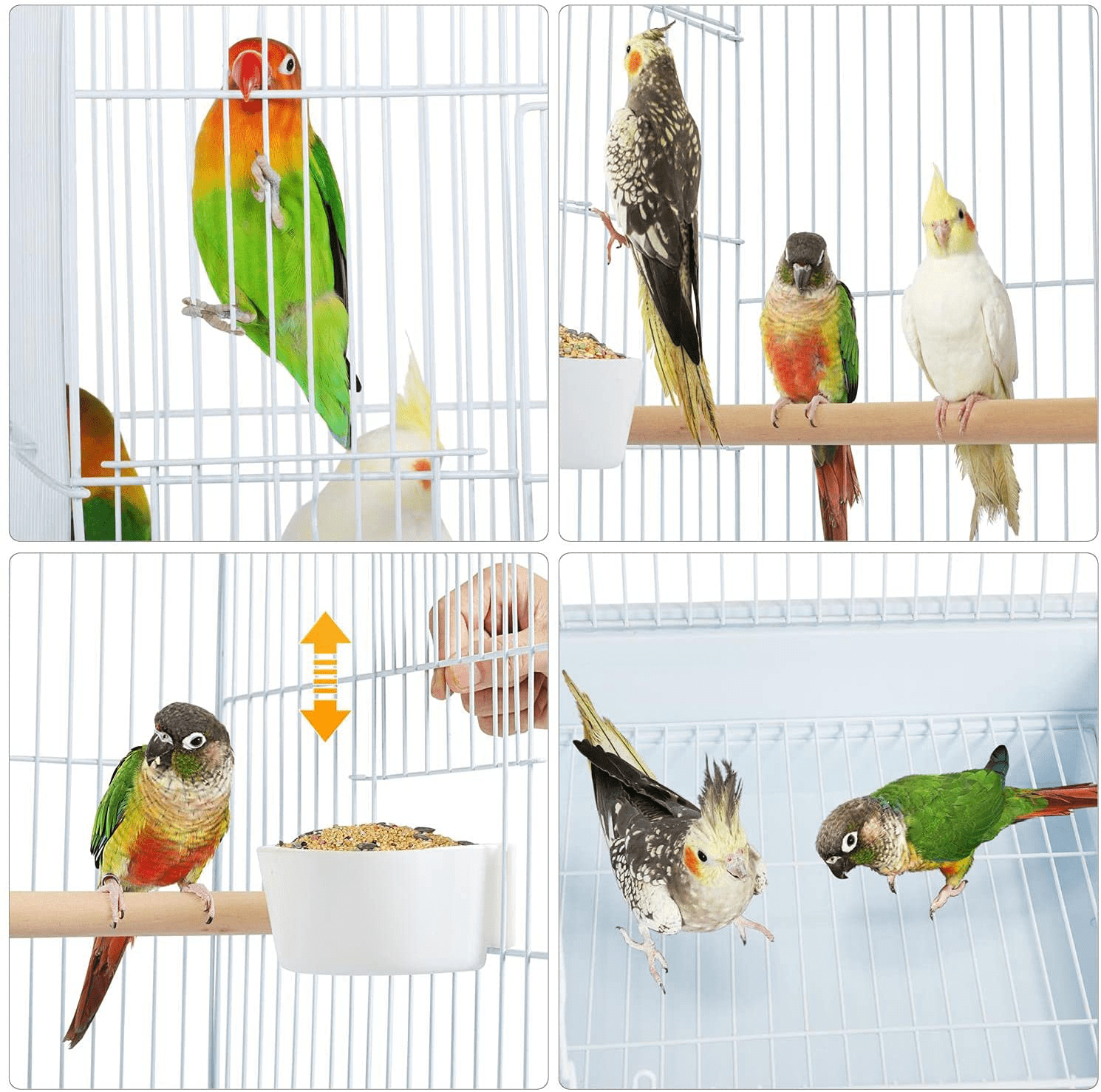 Yaheetech Play Open Top Bird Cages for Small Parrots Green Cheek Conure Lovebirds with Detachable Rolling Stand, White Animals & Pet Supplies > Pet Supplies > Bird Supplies > Bird Cages & Stands Yaheetech   